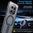 Магнитен калъф за Xiaomi Poco M8 5G / Redmi Note 15 5G с Мрежеста Текстура и Стойка- PC+TPU, 3D Вентилационен дизайн, Вкл. Протектор- 6 Цвята