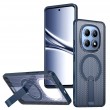Магнитен калъф за Xiaomi Poco M8 5G / Redmi Note 15 5G с Мрежеста Текстура и Стойка- PC+TPU, 3D Вентилационен дизайн, Вкл. Протектор- 6 Цвята