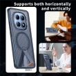 Магнитен калъф за Xiaomi Poco M8 5G / Redmi Note 15 5G с Мрежеста Текстура и Стойка- PC+TPU, 3D Вентилационен дизайн, Вкл. Протектор- 6 Цвята