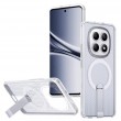 Магнитен калъф за Xiaomi Poco M8 5G / Redmi Note 15 5G с Мрежеста Текстура и Стойка- PC+TPU, 3D Вентилационен дизайн, Вкл. Протектор- 6 Цвята