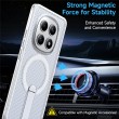 Магнитен калъф за Xiaomi Poco M8 5G / Redmi Note 15 5G с Мрежеста Текстура и Стойка- PC+TPU, 3D Вентилационен дизайн, Вкл. Протектор- 6 Цвята