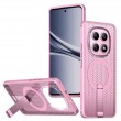 Магнитен калъф за Xiaomi Poco M8 5G / Redmi Note 15 5G с Мрежеста Текстура и Стойка- PC+TPU, 3D Вентилационен дизайн, Вкл. Протектор- 6 Цвята