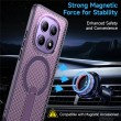 Магнитен калъф за Xiaomi Poco M8 5G / Redmi Note 15 5G с Мрежеста Текстура и Стойка- PC+TPU, 3D Вентилационен дизайн, Вкл. Протектор- 6 Цвята