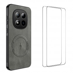 Магнитен калъф WANLONFENG SD за Xiaomi Poco M8 Pro 5G / Xiaomi Redmi Note 15 Pro+ 5G (Global) - PC+TPU, Напа Текстура, 2 бр. Протектор- 4 Цвята