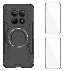 Магнитен калъф WANLONFENG DJ за Xiaomi Poco M8 5G / Redmi Note 15 5G с 2 бр. Стъклени Протектори - PC+TPU - 4 Цвята