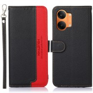 KHAZNEH Кожен Калъф за Xiaomi Poco X8 Pro Max 5G - Личи текстура, RFID защита, С ремък, 4 цвята