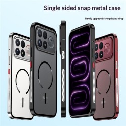 XUNDD за Xiaomi Redmi K100 Pro Max 5G / POCO F9 Ultra 5G Магнитен Калъф със 360° Стойка и Скрийн Протектор – Черен/Тъмночервен/Сребрист