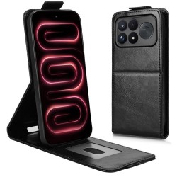 За Xiaomi Poco F9 Ultra 5G PU Кожен Калъф с Вертикално Отваряне, Стойка и Скрийн Протектор – Черен/Син/Оранжев/Розов