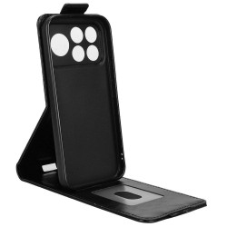 За Xiaomi Poco F9 Ultra 5G PU Кожен Калъф с Вертикално Отваряне, Стойка и Скрийн Протектор – Черен/Син/Оранжев/Розов