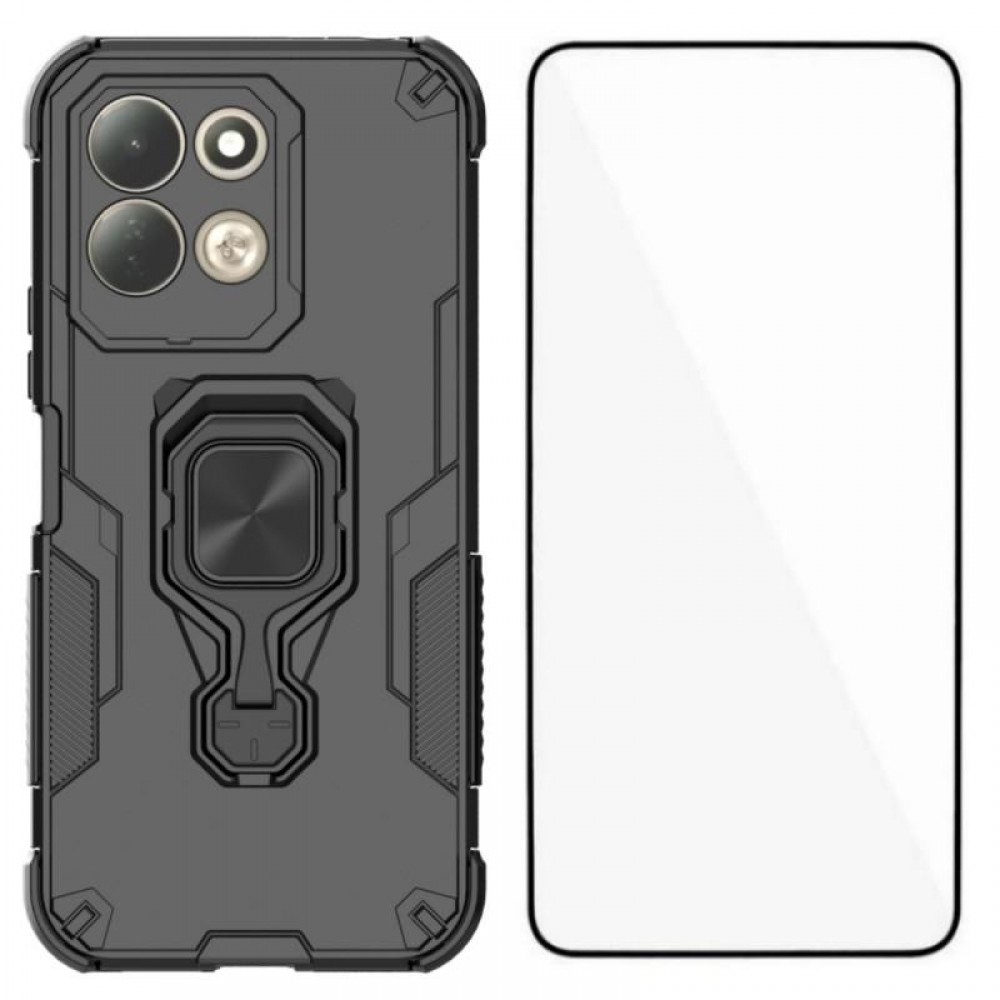 WANLONFENG за Xiaomi Redmi 17 5G / 4G PC + TPU Калъф със Стойка и Стъклен Скрийн Протектор