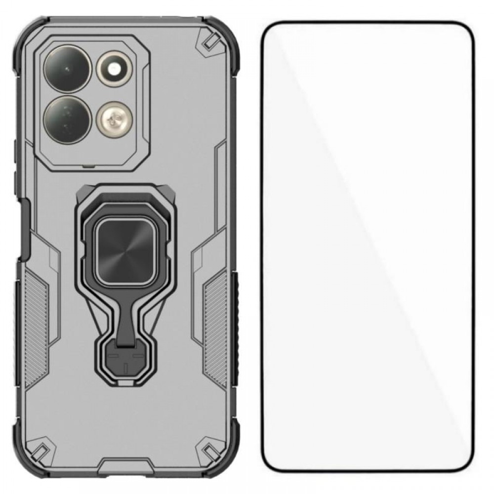 WANLONFENG за Xiaomi Redmi 17 5G / 4G PC + TPU Калъф със Стойка и Стъклен Скрийн Протектор