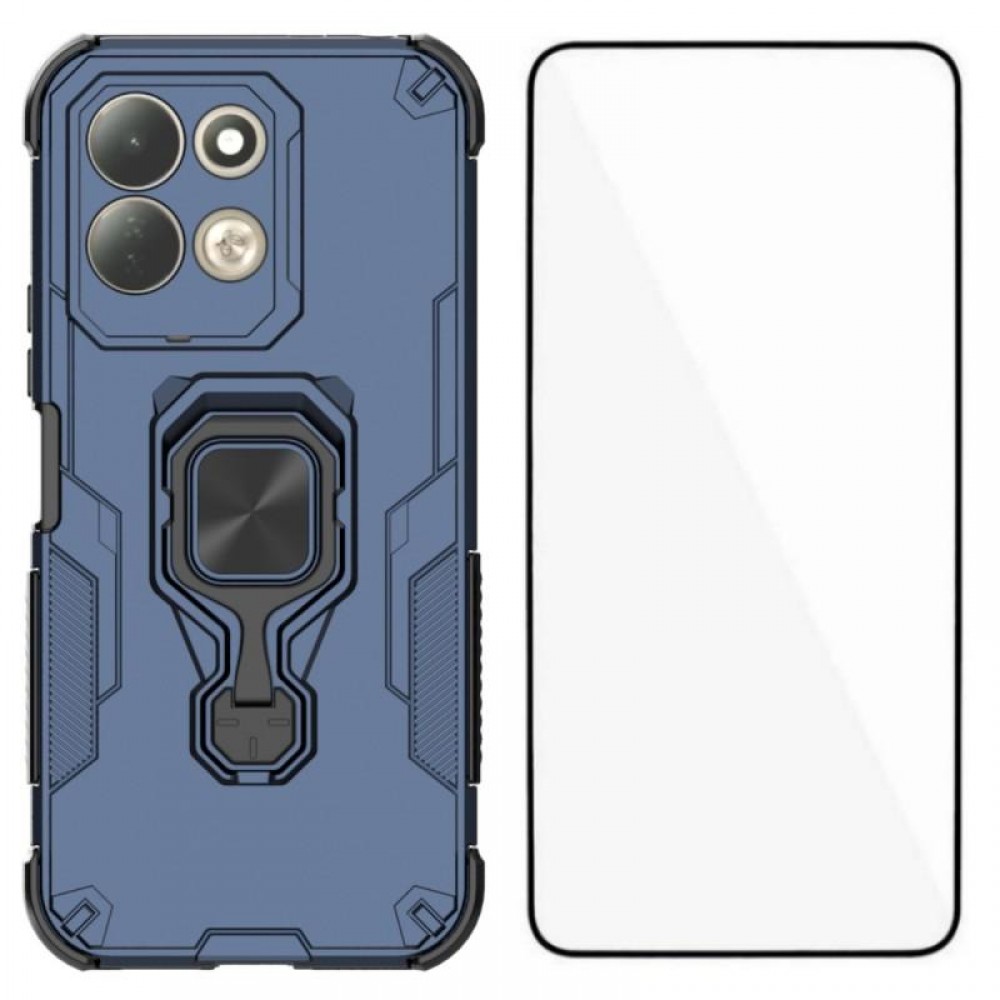WANLONFENG за Xiaomi Redmi 17 5G / 4G PC + TPU Калъф със Стойка и Стъклен Скрийн Протектор