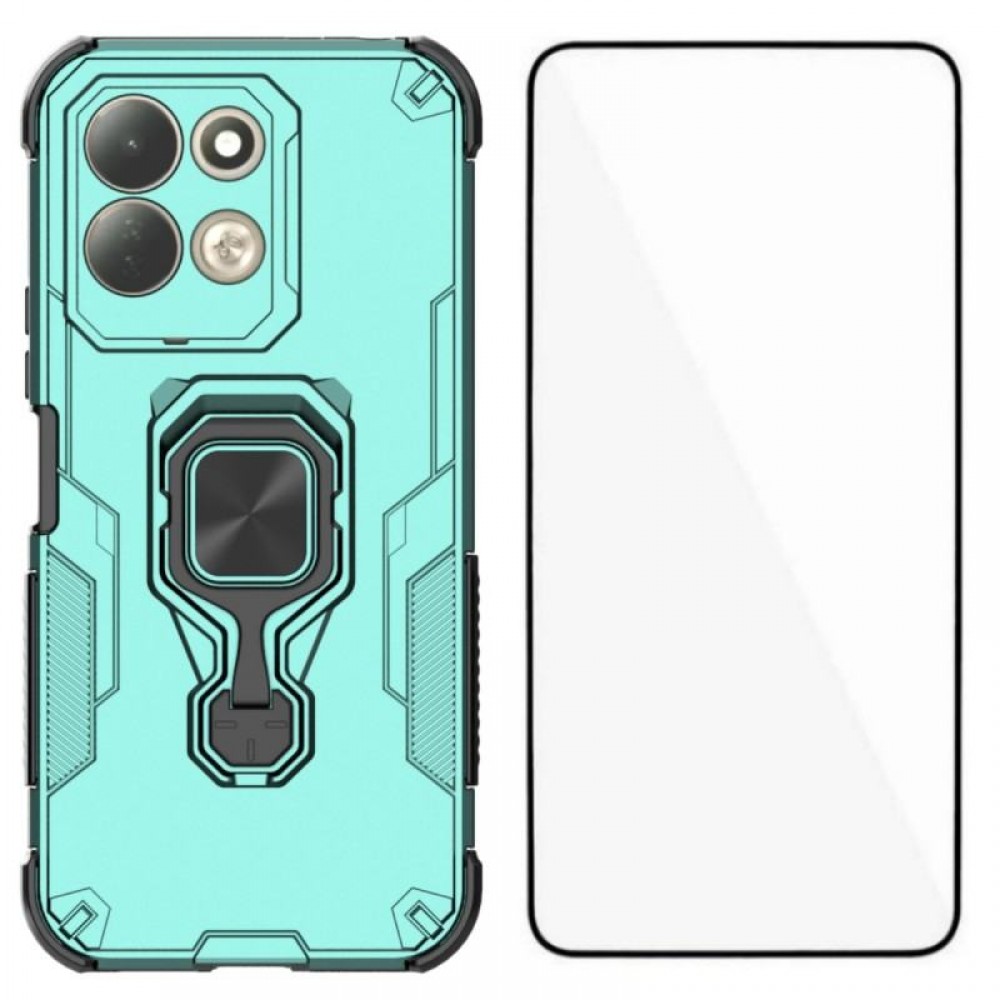 WANLONFENG за Xiaomi Redmi 17 5G / 4G PC + TPU Калъф със Стойка и Стъклен Скрийн Протектор