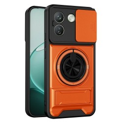За Xiaomi Redmi Note 17 Pro Max 5G Магнитен PC TPU Калъф с Ring Holder, Сгъваема Стойка и Плъзгащ Капак за Камера със Скрийн Протектор – 5 Цвята