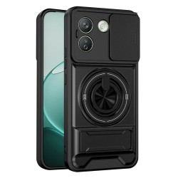 За Xiaomi Redmi Note 17 Pro Max 5G Магнитен PC TPU Калъф с Ring Holder, Сгъваема Стойка и Плъзгащ Капак за Камера със Скрийн Протектор – 5 Цвята