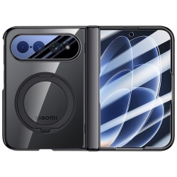 Xiaomi 18 Fold Магнитен Калъф, Стъкло, 360° Стойка – Черен, Червен и Сребрист
