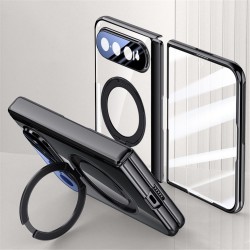 Xiaomi 18 Fold Магнитен Калъф, Стъкло, 360° Стойка – Черен, Червен и Сребрист