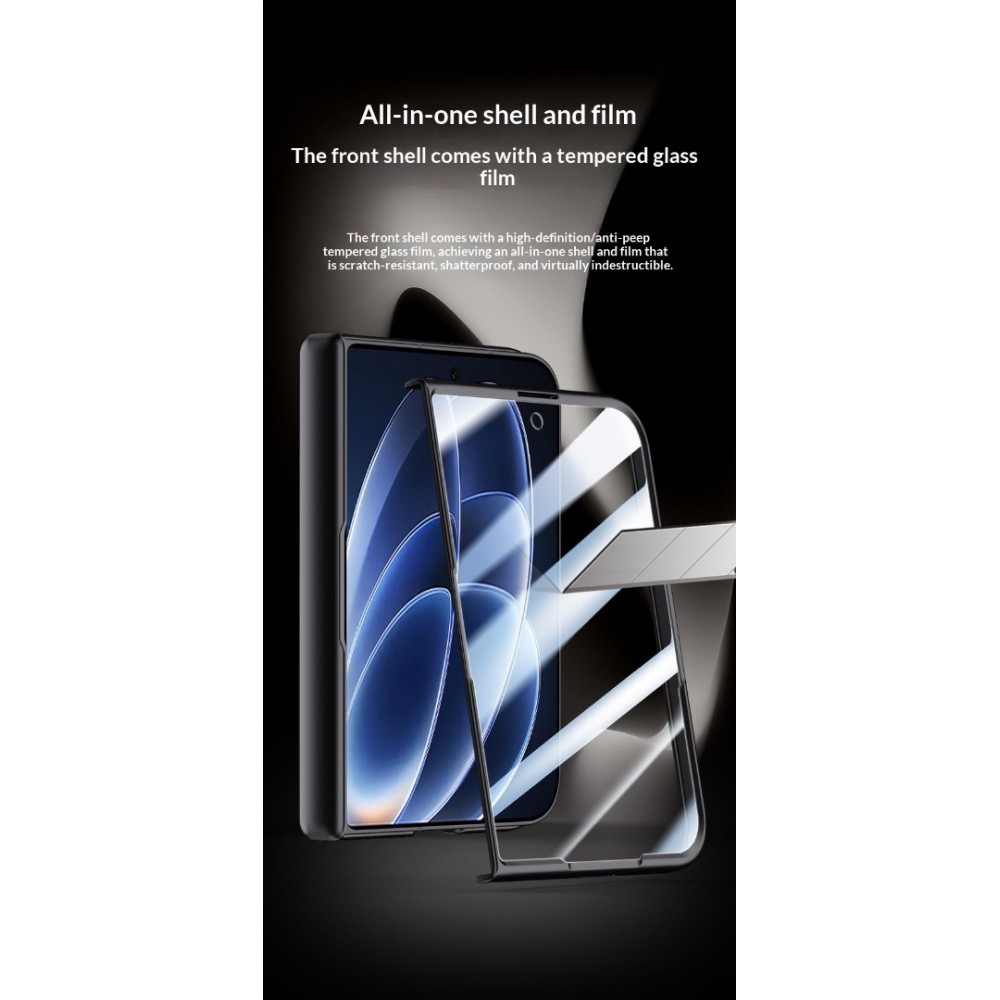 Xiaomi 18 Fold Калъф, 360° Стойка, N52S Магнит и Стъкло – Червен, Черен и Сребрист