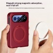 Xiaomi 18 Fold Калъф, 360° Стойка, N52S Магнит и Стъкло – Червен, Черен и Сребрист
