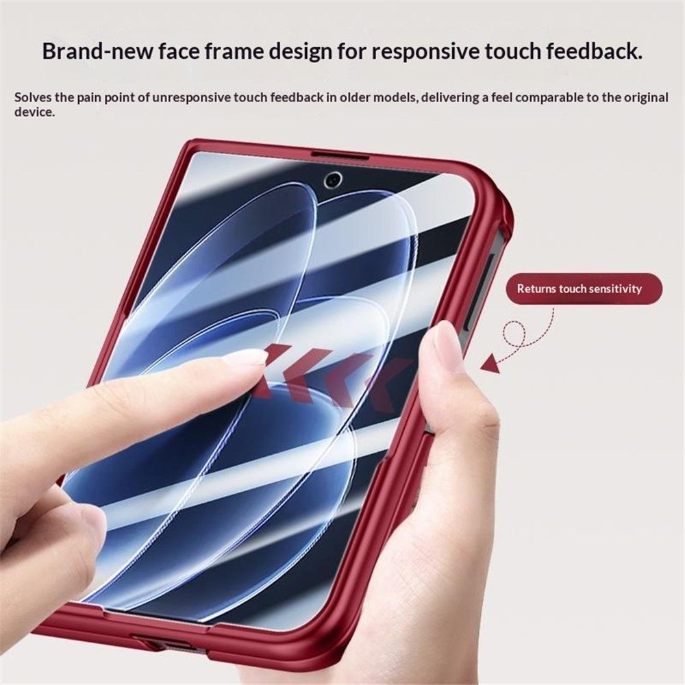 Xiaomi 18 Fold Калъф, 360° Стойка, N52S Магнит и Стъкло – Червен, Черен и Сребрист