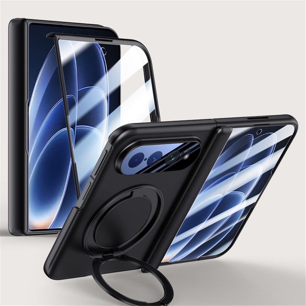 Xiaomi 18 Fold Калъф, 360° Стойка, N52S Магнит и Стъкло – Червен, Черен и Сребрист