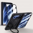Xiaomi 18 Fold Калъф, 360° Стойка, N52S Магнит и Стъкло – Червен, Черен и Сребрист