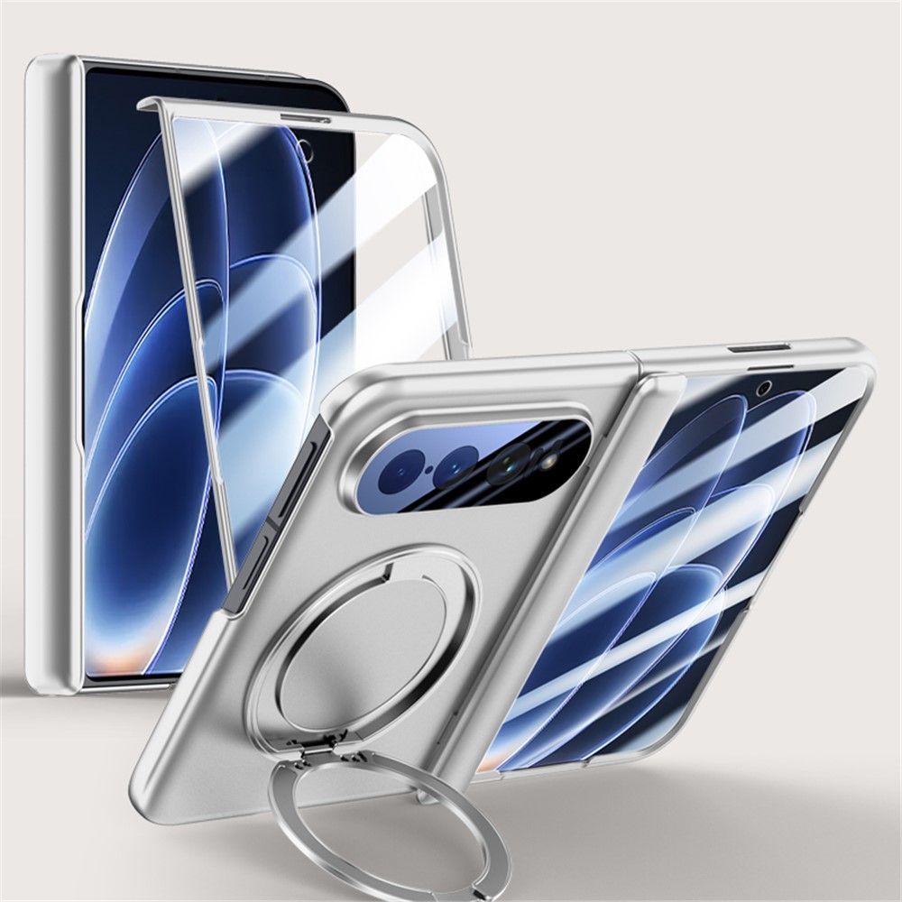 Xiaomi 18 Fold Калъф, 360° Стойка, N52S Магнит и Стъкло – Червен, Черен и Сребрист