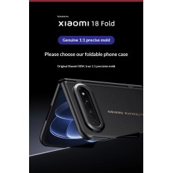 Xiaomi 18 Fold Калъф Кожа и PC, Твърдо Стъкло, Стойка – Черен, Червен и Бял