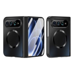 Xiaomi 18 Fold Магнитен Калъф, Електролитно Покритие, Твърдо Стъкло – Черен и Червен