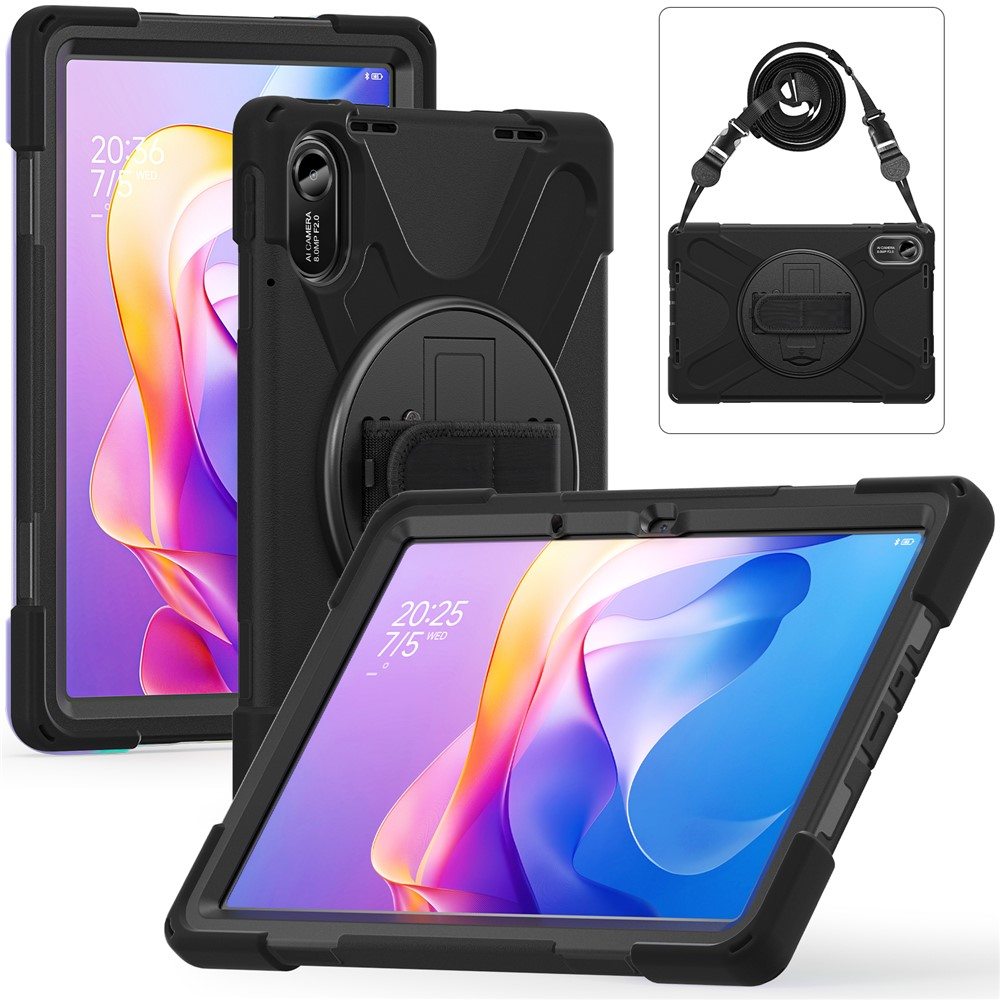 Удароустойчив калъф със задна част от PC + Лента през рамо за Xiaomi Redmi Pad 2 | 360° ротация | Протектор |5 цвята