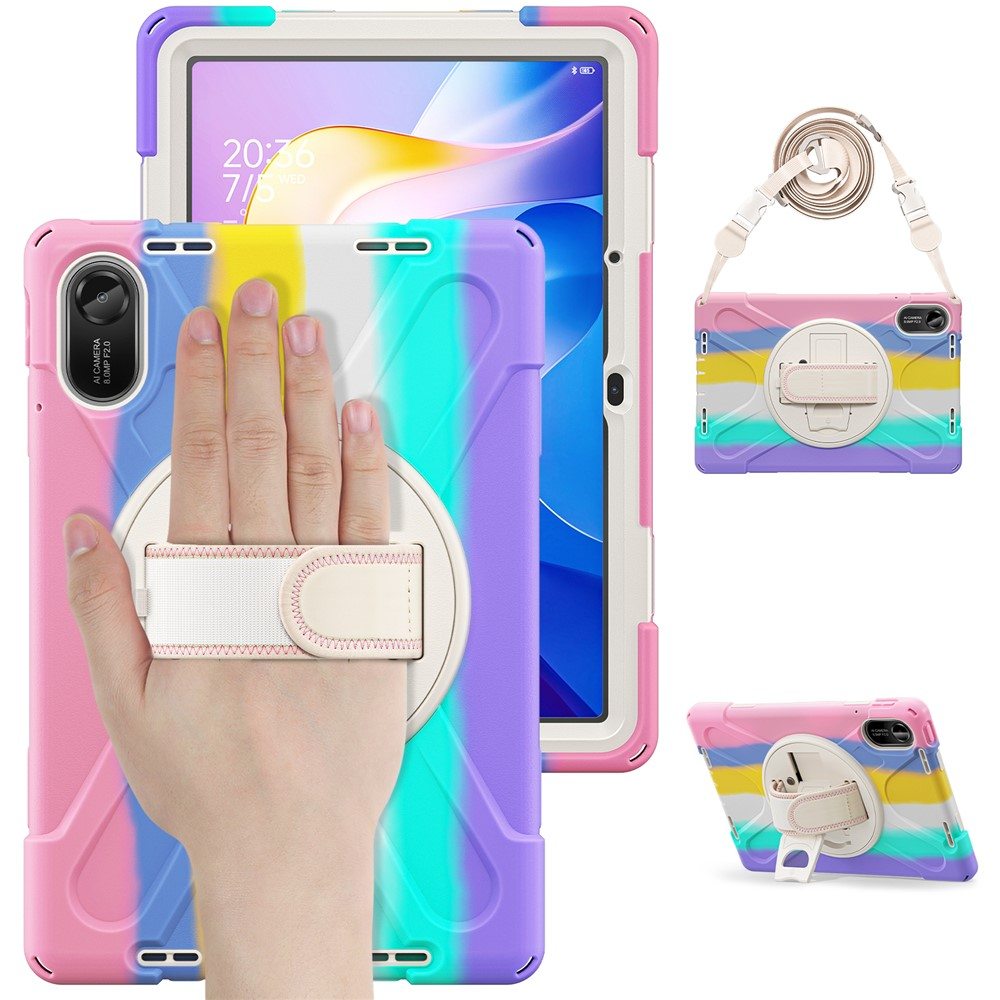 Удароустойчив калъф със задна част от PC + Лента през рамо за Xiaomi Redmi Pad 2 | 360° ротация | Протектор |5 цвята