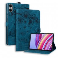 Кожен калъф за Xiaomi Redmi Pad 2 Pro - Дизайн Цвете & Коте, Стойка, Кардхолдер, Джоб за писалка, Протектор, 5 Цвята 