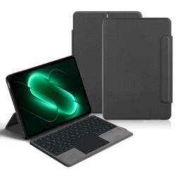 За Xiaomi Pad 9 PU Калъф с Bluetooth Клавиатура, Тъчпад и Подсветка – Черен
