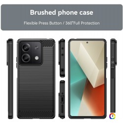 Xiaomi Poco X6 Neo 5G Удароустойчив Carbon Fiber Калъф и Протектор