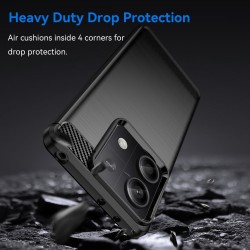 Xiaomi Poco X6 Neo 5G Удароустойчив Carbon Fiber Калъф и Протектор