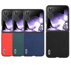 Xiaomi Mix Flip Удароустойчив ABEEL Litchi Texture Калъф и Протектор