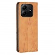 Xiaomi Redmi Note 14 4G Rhombus Texture Magnetic Wallet Кожен Калъф и Протектор
