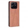 Xiaomi Redmi Note 14 4G Rhombus Texture Magnetic Wallet Кожен Калъф и Протектор