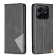 Xiaomi Redmi Note 14 4G Rhombus Texture Magnetic Wallet Кожен Калъф и Протектор