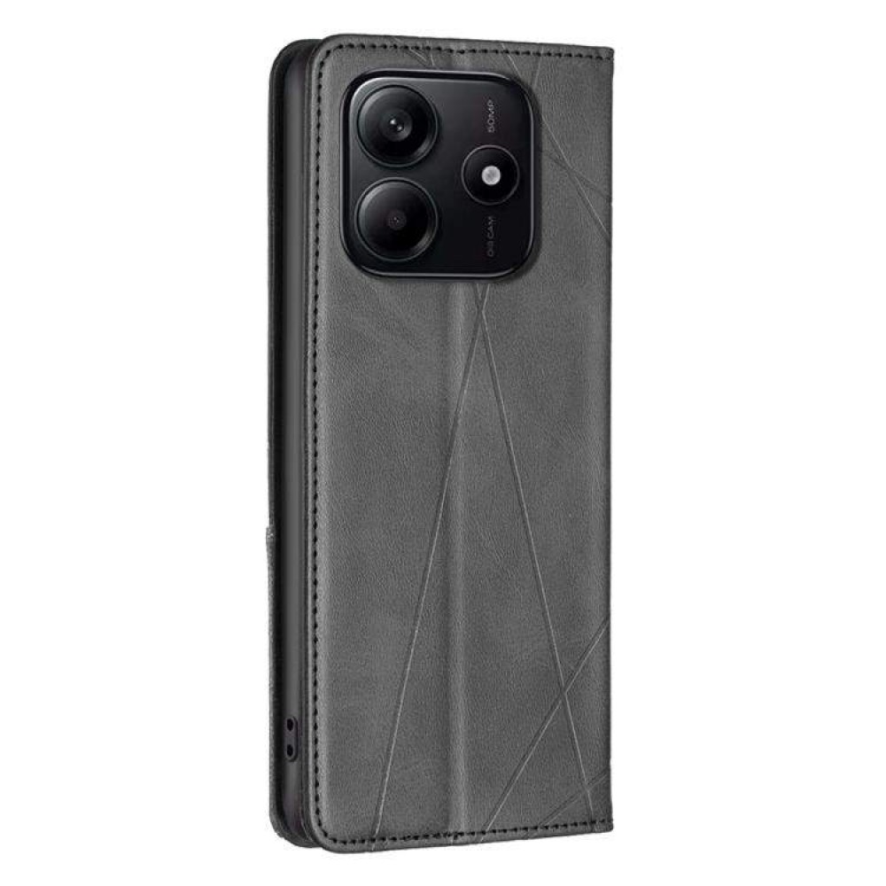 Xiaomi Redmi Note 14 4G Rhombus Texture Magnetic Wallet Кожен Калъф и Протектор