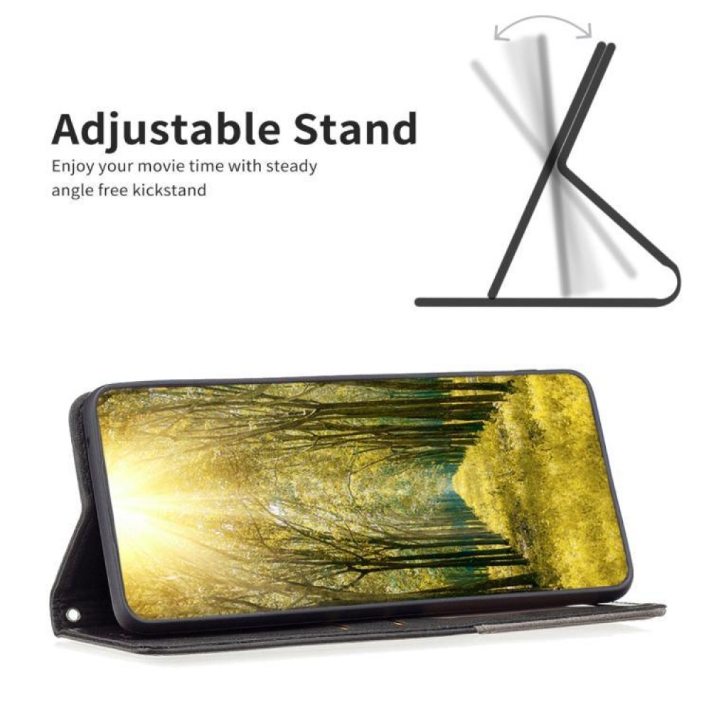 Xiaomi Redmi Note 14 4G Rhombus Texture Magnetic Wallet Кожен Калъф и Протектор