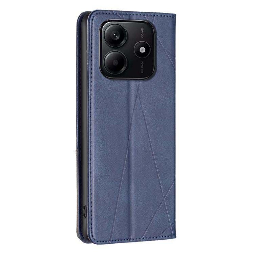 Xiaomi Redmi Note 14 4G Rhombus Texture Magnetic Wallet Кожен Калъф и Протектор