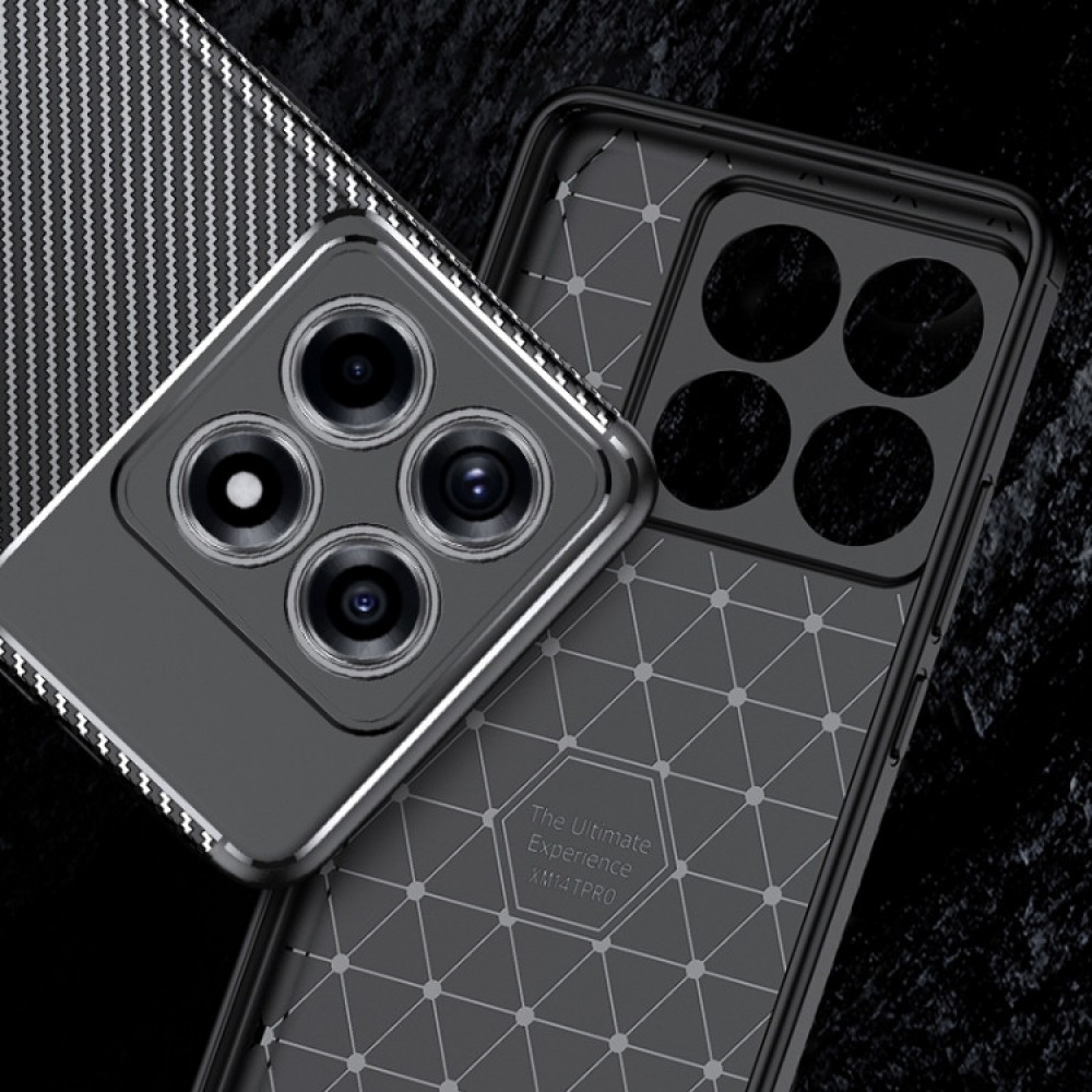 Xiaomi 14T Pro  Удароустойчив Carbon Fiber Калъф и Протектор