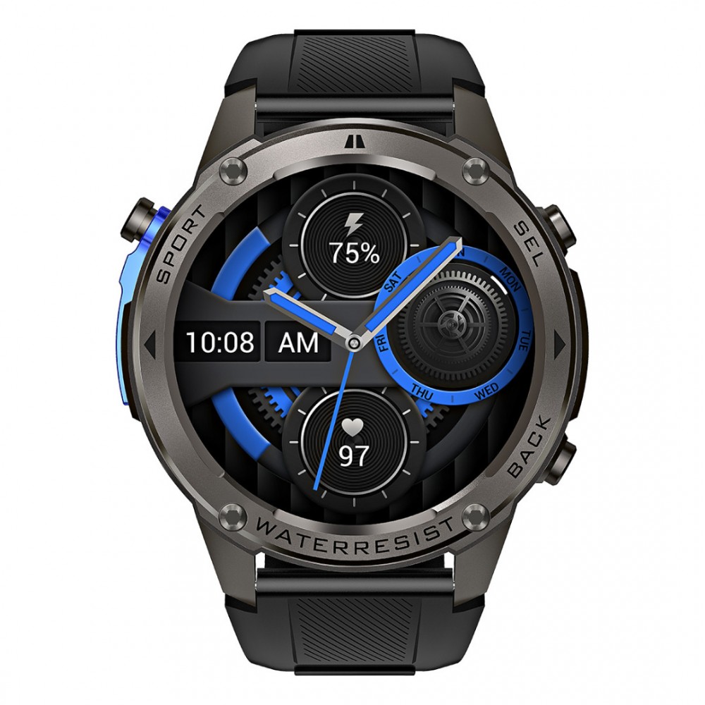 Xmart AM2410B  Смарт часовник- 1.43" AMOLED, GPS, пулс 24/7, SpO2, сън, Bluetooth обаждания, 170 режима, черен