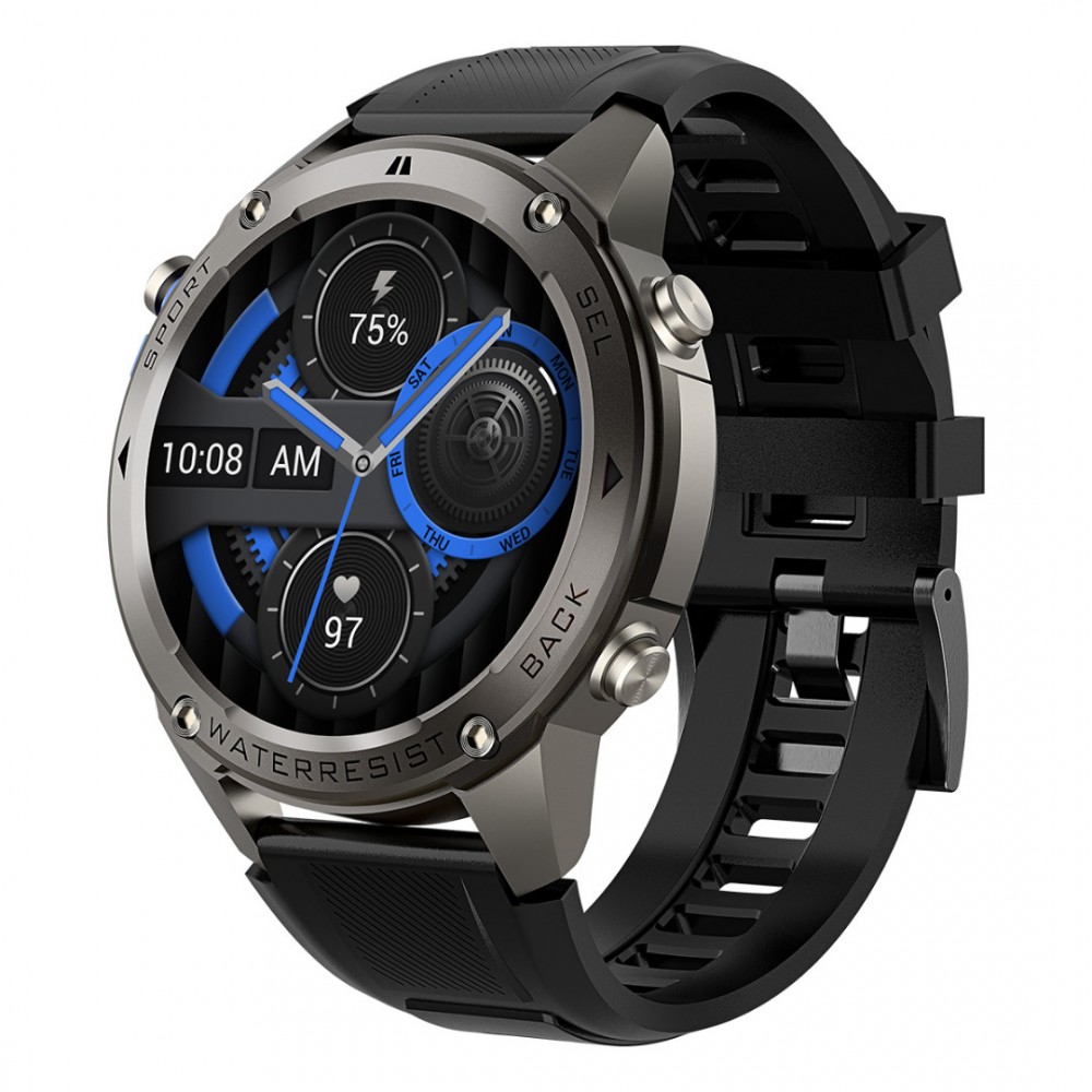 Xmart AM2410B  Смарт часовник- 1.43" AMOLED, GPS, пулс 24/7, SpO2, сън, Bluetooth обаждания, 170 режима, черен