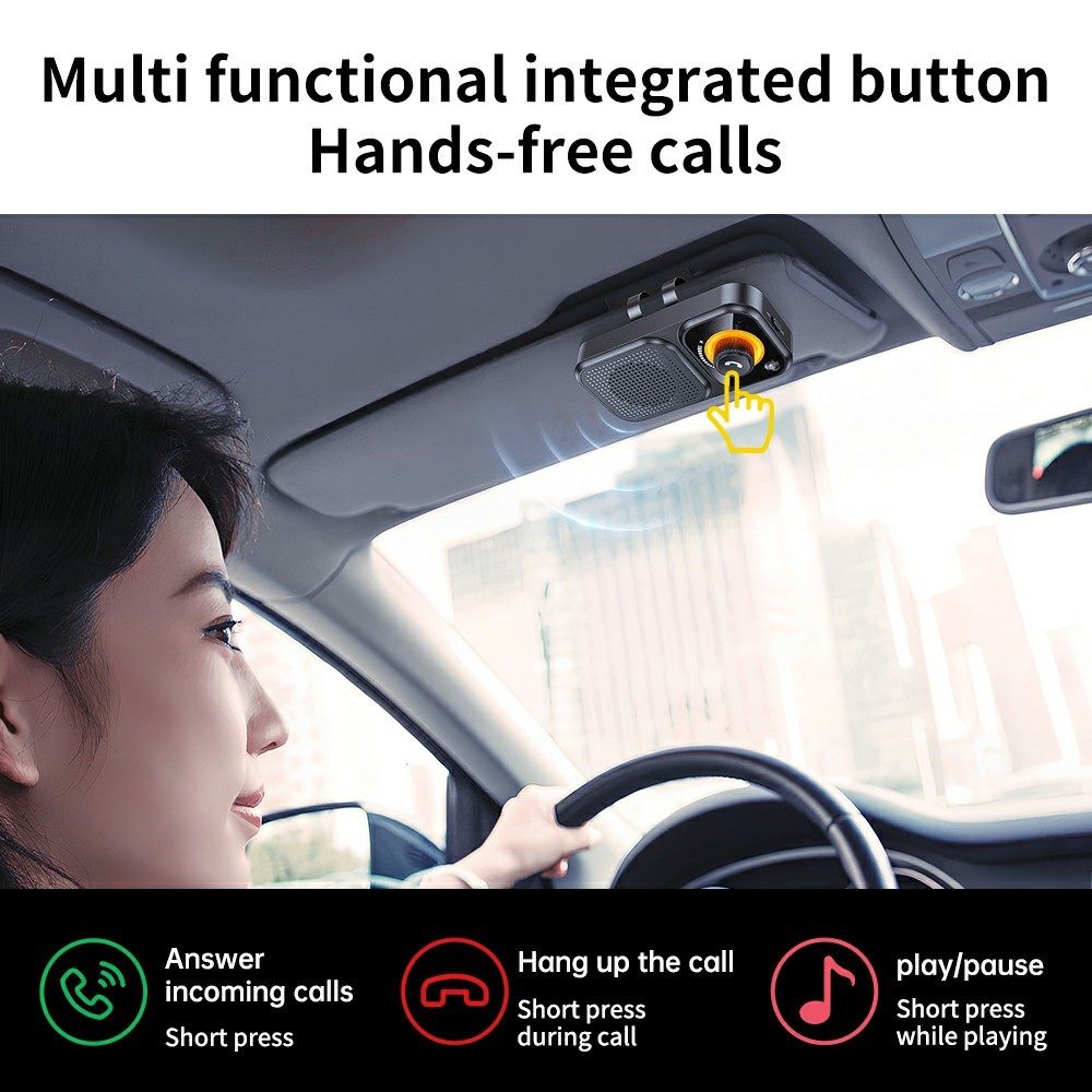 Bluetooth 5.4 автомобилен хендсфри спийкър с интелигентен клипс и авто включване