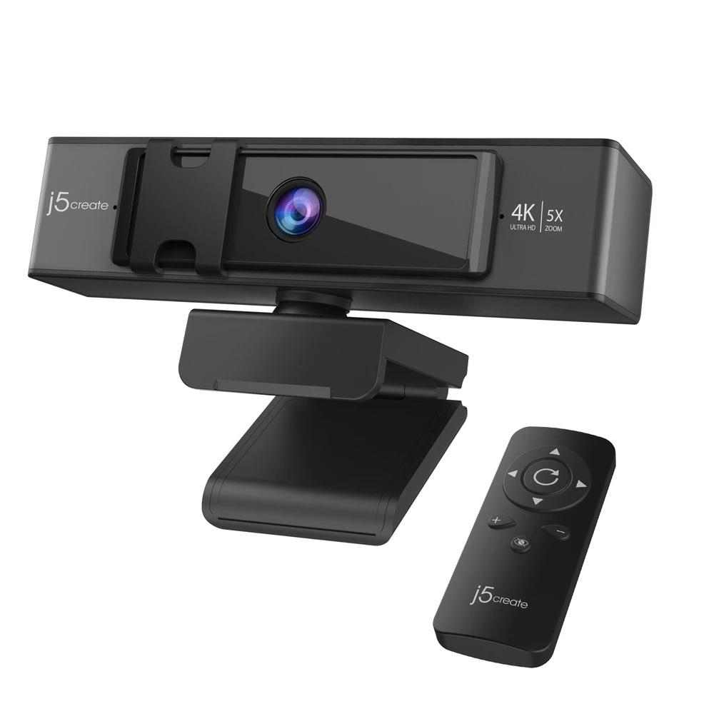 j5create JVCU435 4K Ultra HD Уеб Камера с Микрофон, 5x Digital Zoom и Remote Control – Черен – J5-JVCU435