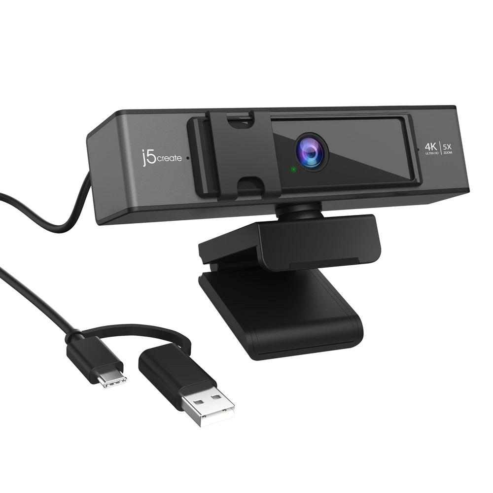 j5create JVCU435 4K Ultra HD Уеб Камера с Микрофон, 5x Digital Zoom и Remote Control – Черен – J5-JVCU435