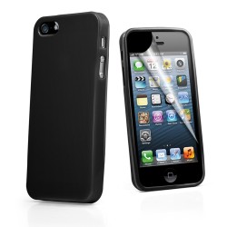 Apple iPhone 5 Силиконов Калъф Черен + Протектор