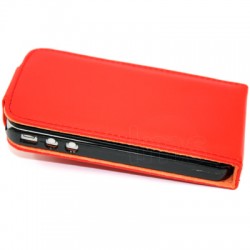 Apple Flip Калъф за Apple iPhone 4 Червен + Протектор